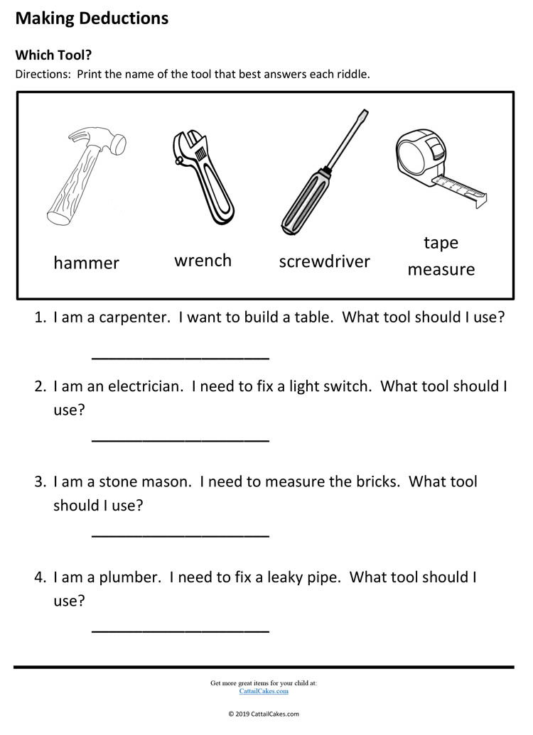 Making Deductions Worksheet The Critical Years