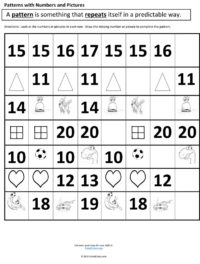Patterns With Numbers and Shapes Worksheet - The Critical Years