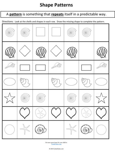 Shapes and Patterns Worksheet - The Critical Years