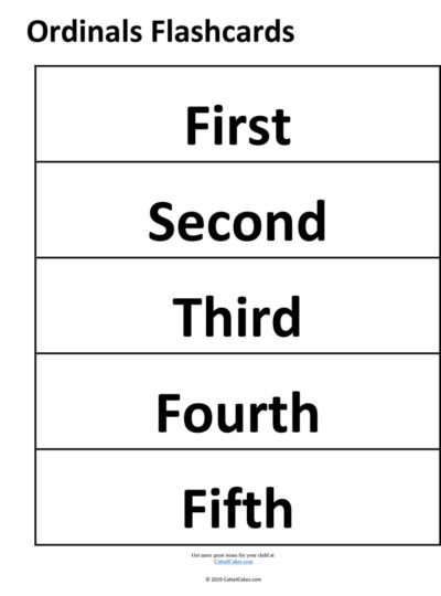 Ordinals Flashcards - First, Second, Third, Fourth, Fifth - The ...