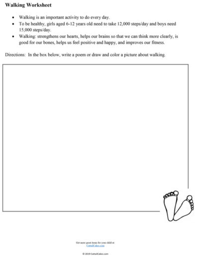 Walking Worksheet - The Critical Years